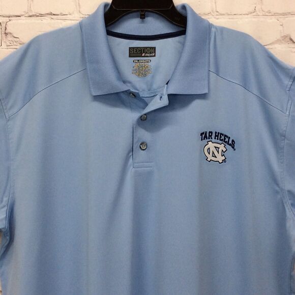 Majestic Section 101 Polo Shirt Men's Sz 2XL NCAA UNC Tar Heels Athleisure Golf - Picture 4 of 10